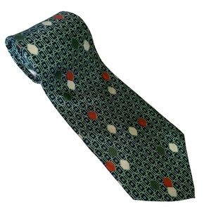 Expressly For Bullocks  | Men’s Green Christmas Neck Tie 100% Silk Made In Spain